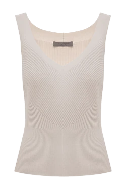 Women's beige viscose and polyamide top