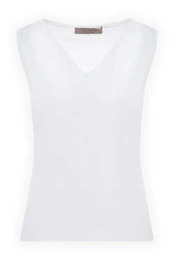 Women's white viscose and polyamide top