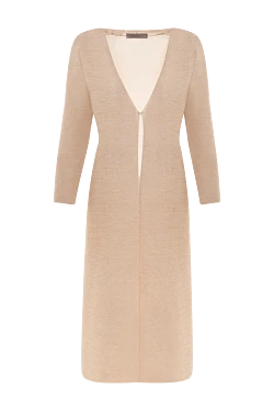 Cardigan made of viscose and polyester for women, beige