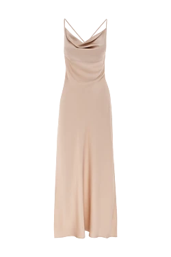 Beige polyester and elastane dress