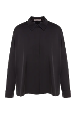 Women's black polyester and elastane shirt