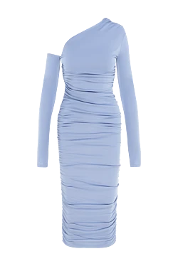 Blue polyester and elastane dress