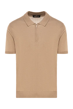 Men's beige silk polo