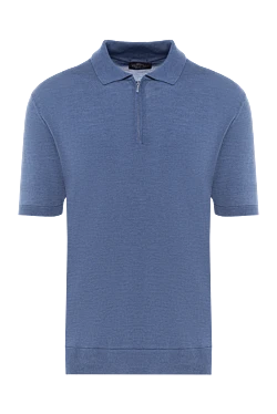 Men's blue silk polo