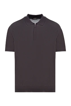 Men's brown silk polo