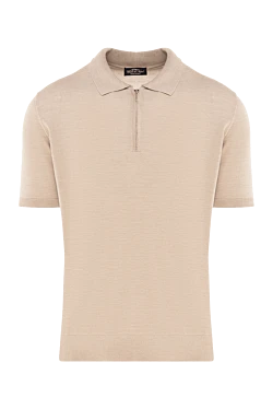 Men's beige silk polo