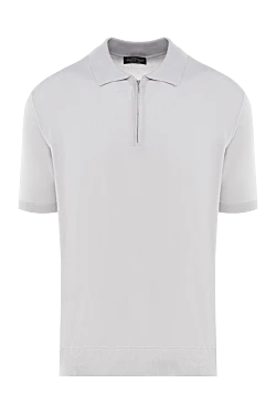 Men's gray silk polo