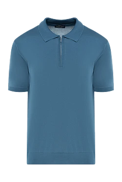 Men's blue silk polo