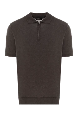 Men's brown silk polo