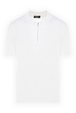 Men's white silk polo