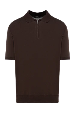 Men's brown silk polo