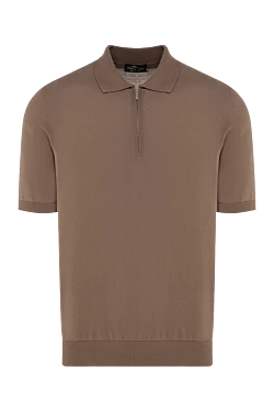 Men's brown cotton polo