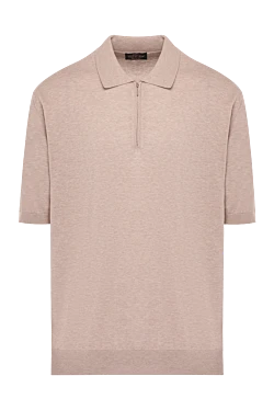 Cotton polo for men, beige