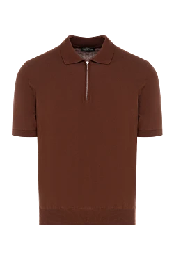 Men's brown cotton polo