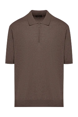 Men's brown silk polo