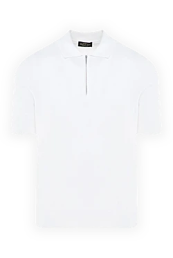 Men's white cotton polo