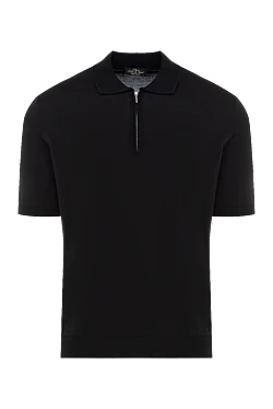 Men's black cotton polo