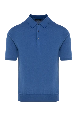 Men's blue cotton polo