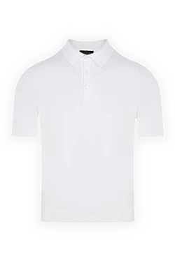 Men's white cotton polo