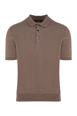 Men's brown cotton polo