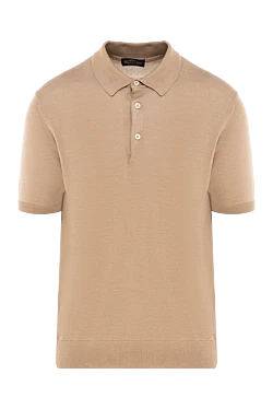 Men's beige silk polo