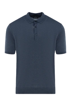 Men's gray silk polo