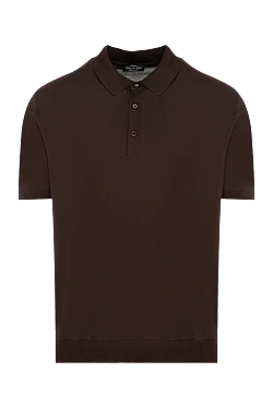 Men's brown silk polo