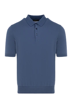 Men's blue cotton polo