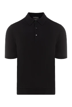 Men's black cotton polo