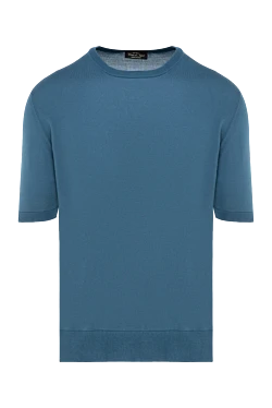 Men's short sleeve silk jumper blue