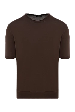 Short sleeve silk jumper for men, brown