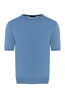 Men's short sleeve silk jumper blue