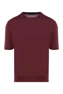 Short sleeve silk jumper for men, burgundy