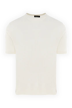 Short sleeve silk jumper for men, white