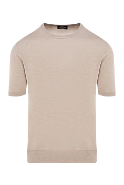 Short sleeve silk jumper for men, beige