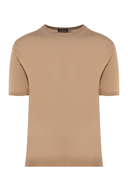 Short sleeve silk jumper for men, beige