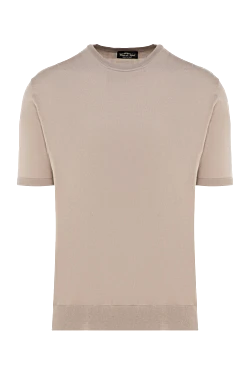 Short sleeve silk jumper for men, beige