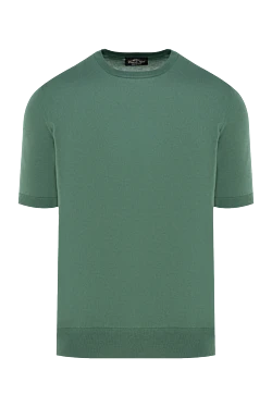 Men's short sleeve silk and cotton jumper green