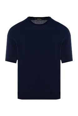 Men's blue short sleeve cotton jumper