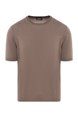 Short sleeve cotton jumper for men, brown