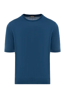 Men's blue short sleeve cotton jumper