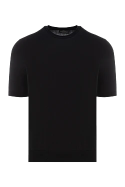 Short sleeve cotton jumper for men, black