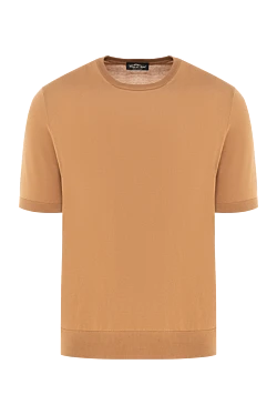 Short sleeve cotton jumper for men, brown