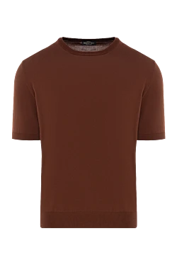 Short sleeve cotton jumper for men, brown