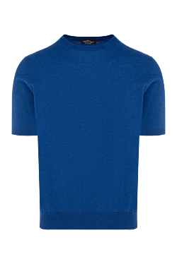 Men's blue short sleeve cotton jumper