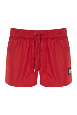 Men's red polyester beach shorts