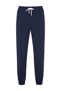 Cotton and polyamide trousers for men, blue