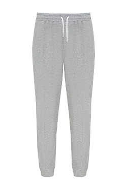 Cotton and polyamide trousers for men, gray