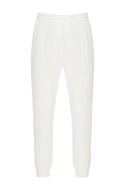 Men's white cotton and polyamide trousers