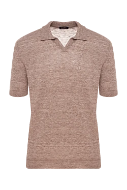 Men's brown linen polo